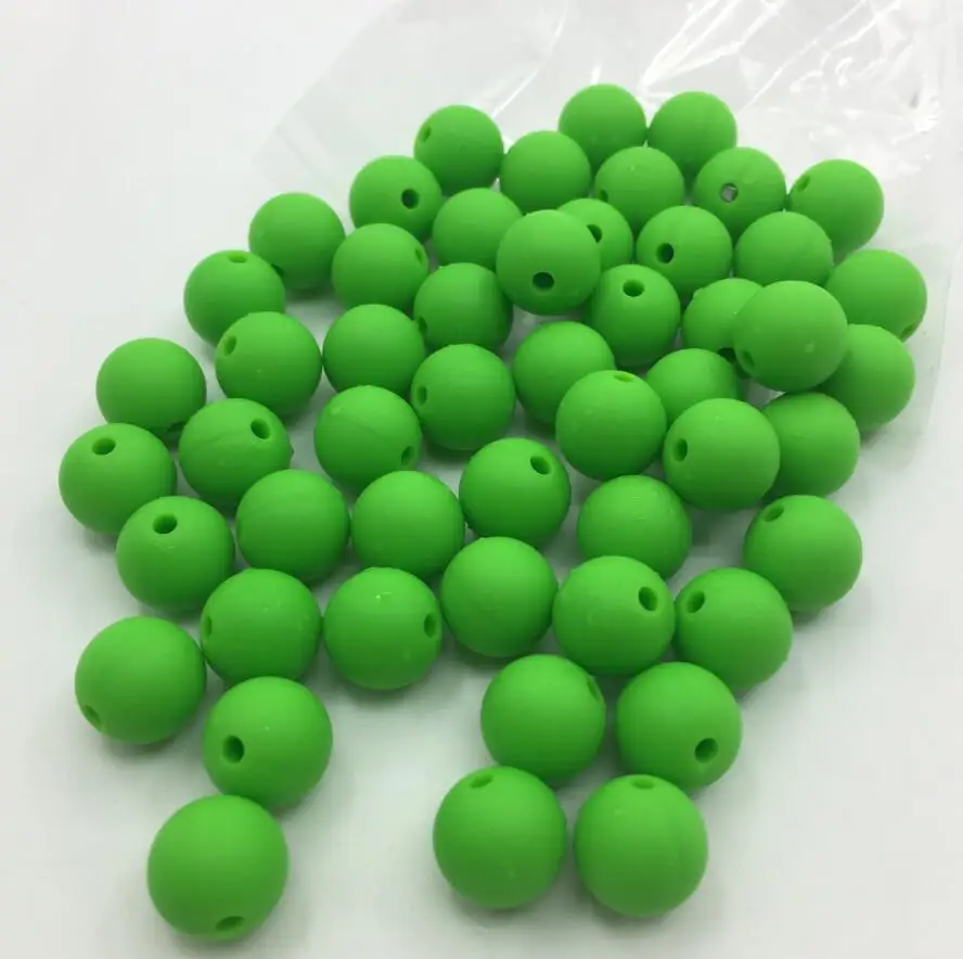 green Новое поступление 50 шт силиконовые бусины 15 мм Экологичные сенсорные Прорезыватели для зубов ожерелье пищевого качества для мам Уход DIY Ювелирные изделия Детские Прорезыватели для зубов - Цвет: green