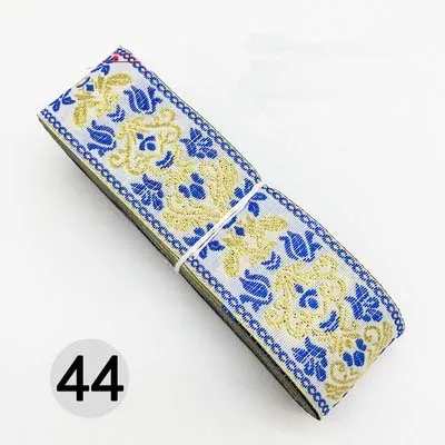 44 7 м/лот, тканая жаккардовая лента шириной 3,3 см, отделка геометрическим тотемным узором для штор и аксессуаров одежды, кружевная ткань HB188 - Цвет: 44