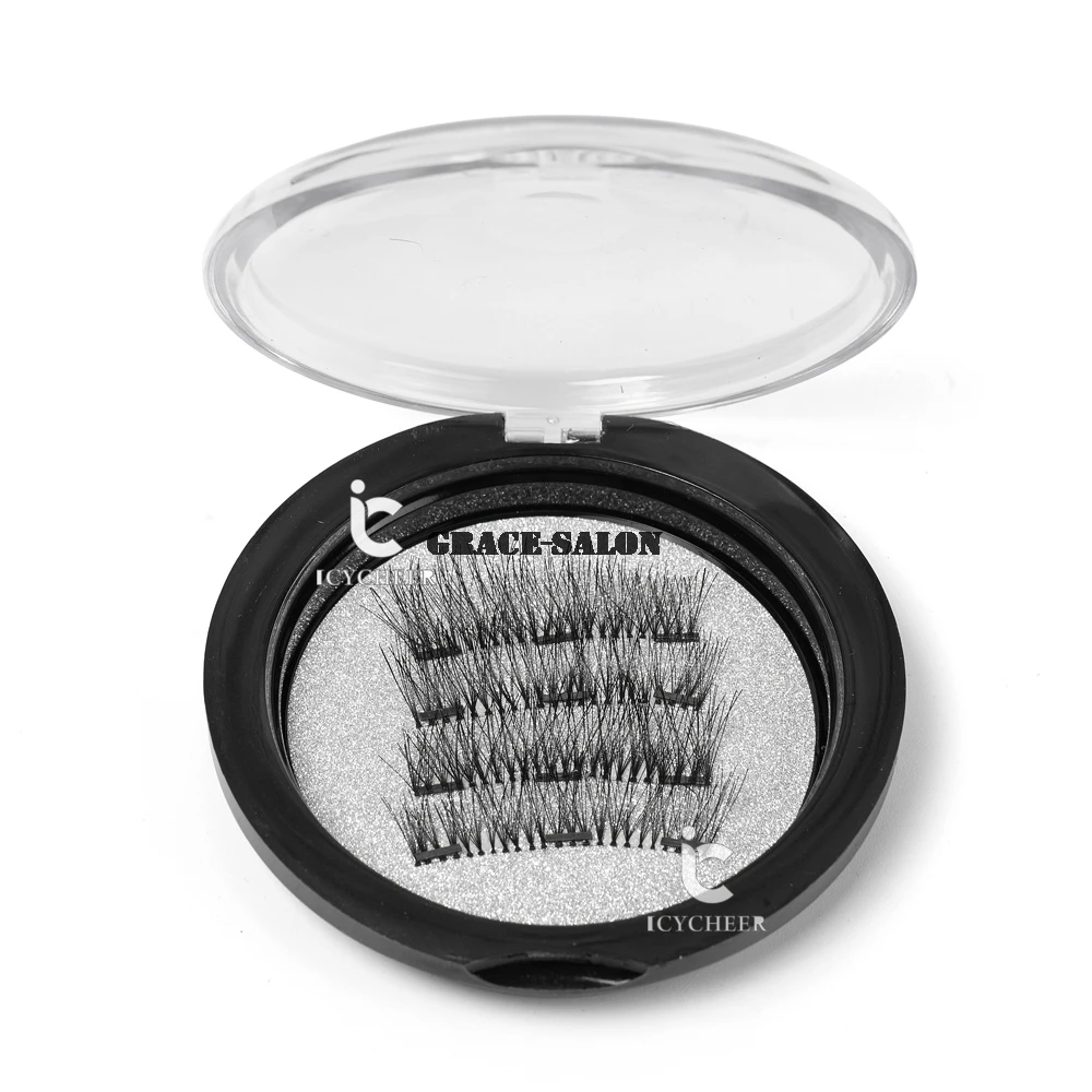 ICYCHEER 4pc/1set Triple Magnetic False Eyelashes 3D Reusable Natural Full Magnet Fake Eye Lash Long Thick Lashes Extension | Красота и