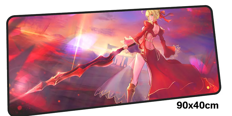 Fate Saber Коврик для мыши геймер 900x400 мм notbook коврик для мыши большой игровой коврик для мыши большой коврик с закрытыми краями Коврик Для Мыши Компьютерный Настольный коврик для мыши