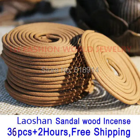 Laoshan Sandal ağacı tütsü bobin, doğal Sandal ahşap Sandal bobin tütsü 36 adet 2H. Terapi tütsü koku tayvan Made In