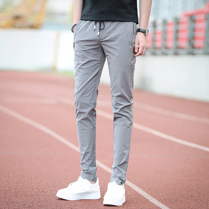 Мужские повседневные брюки с эластичной резинкой на талии удобные - Фото №1
