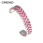 Серебристый Браслет-манжета Cremo, узкий, из нержавеющей стали