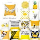 Лист ананаса, желтый чехол для подушки, летняя декоративная подушка с принтом ананаса, чехол из полиэстера, желтая декоративная подушка для дивана