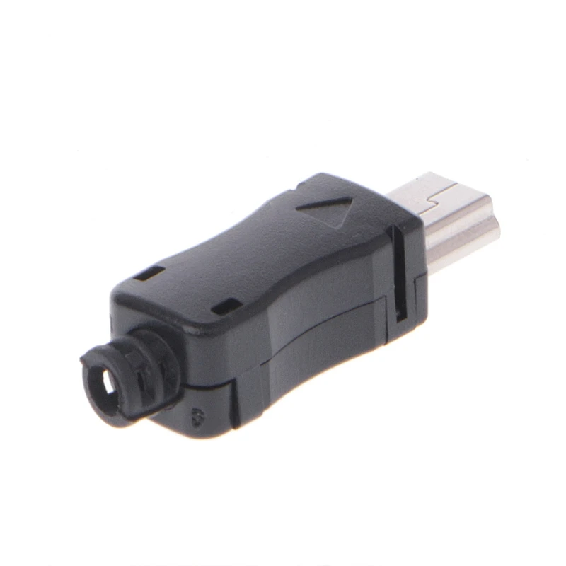 

10Sets DIY Mini USB 2.0 5PIN Plug Socket With Plastic Cover With Tail Connector
