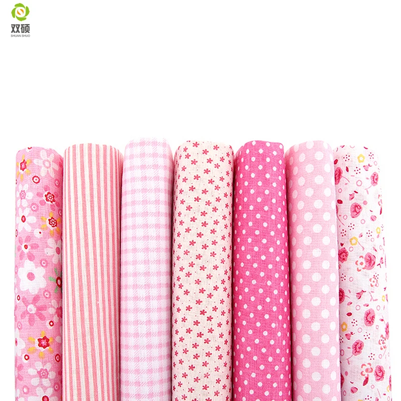 Хлопковая ткань в стиле пэчворк ярко розовая Цветочная дизайнерская четверть