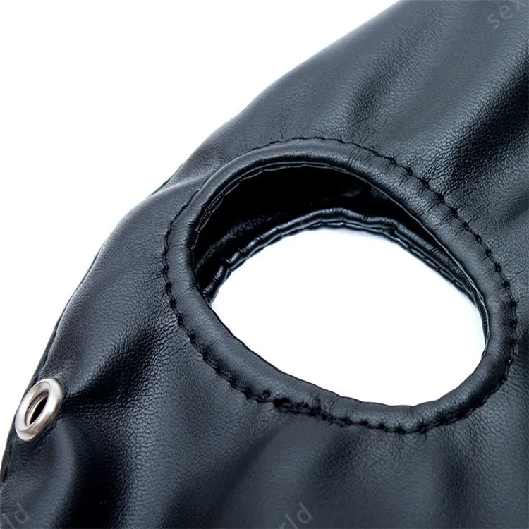 Erotic Toys Soft PU Leather Fetish Head Mask Hood Sexy Open Eye Close Mouth Bondage Restaint Adults Sex | Красота и здоровье