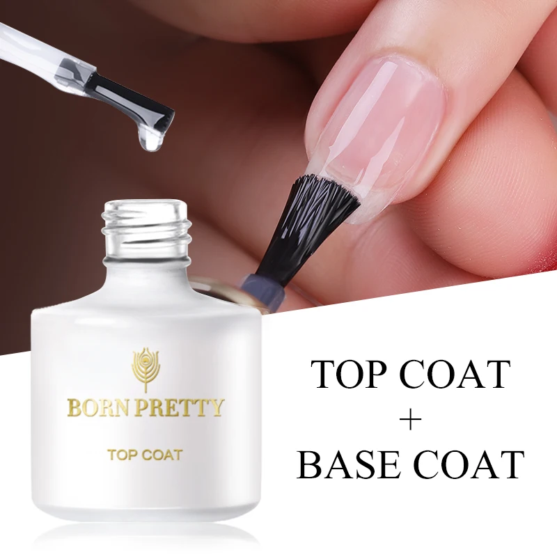

BORN PRETTY Nail Gel Polish Set 6ml No Wipe Matte Effect Top Coat Pure-Color Soak Off UV Gel Varnish Base Top Coat