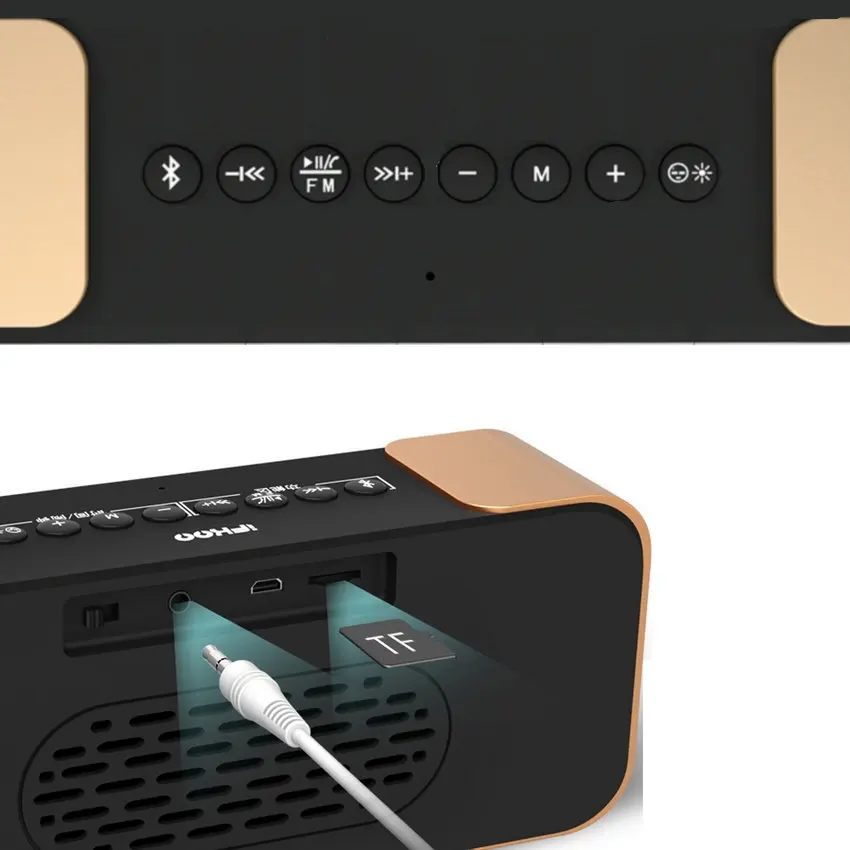 Портативный Беспроводной Bluetooth Динамик pth-305 с FM-Радио будильник Поддержка AUX IN