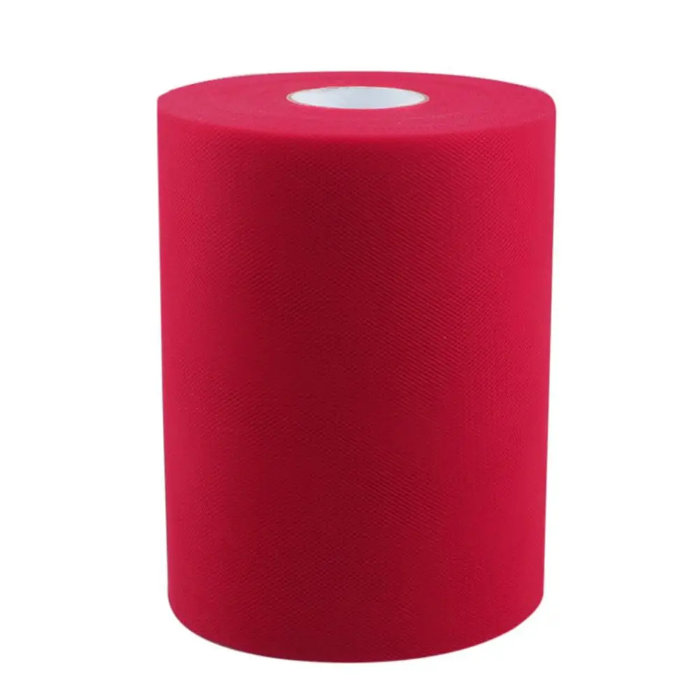 Red OurWarm 100 ярдов 15 см Тюль в рулонах для свадьбы Декорации, свадебное украшение рулон ткани ремесло Открытый церемония день рождения принадлежности - Цвет: Red