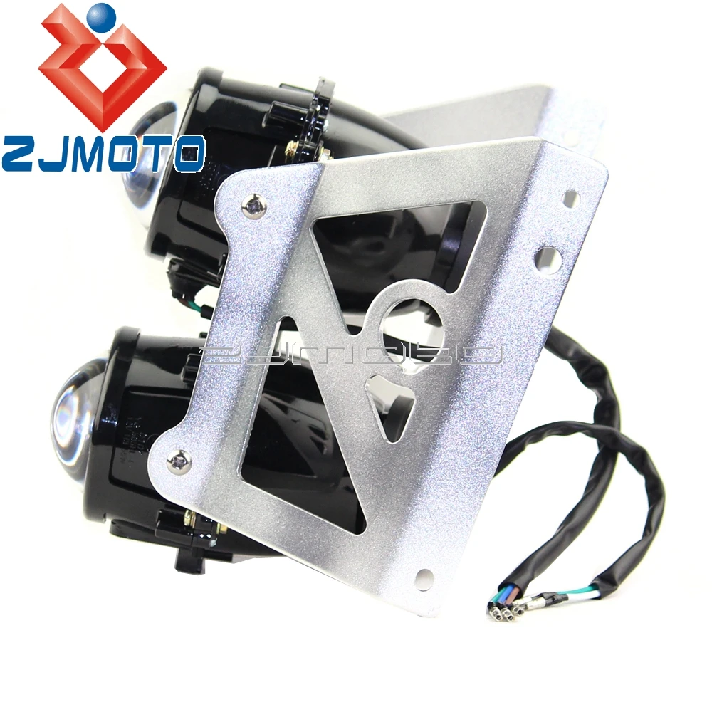 1 комплект Мотоцикл Streetfighter лампы проектора сборки Twin фары для Sachs Madass 50 125 450 500
