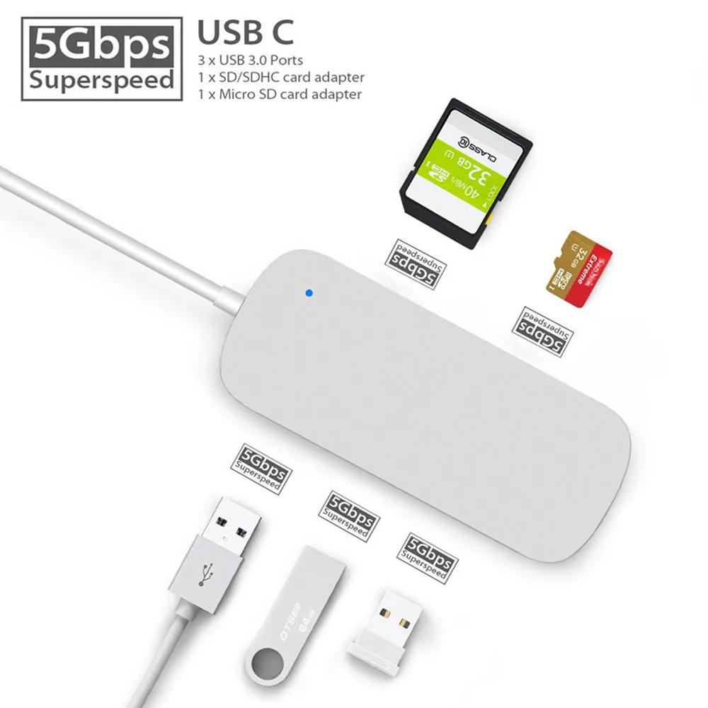 Новинка 2019 модный адаптер USB Type C для 3 0 кардридер MacBook Pro передача данных со
