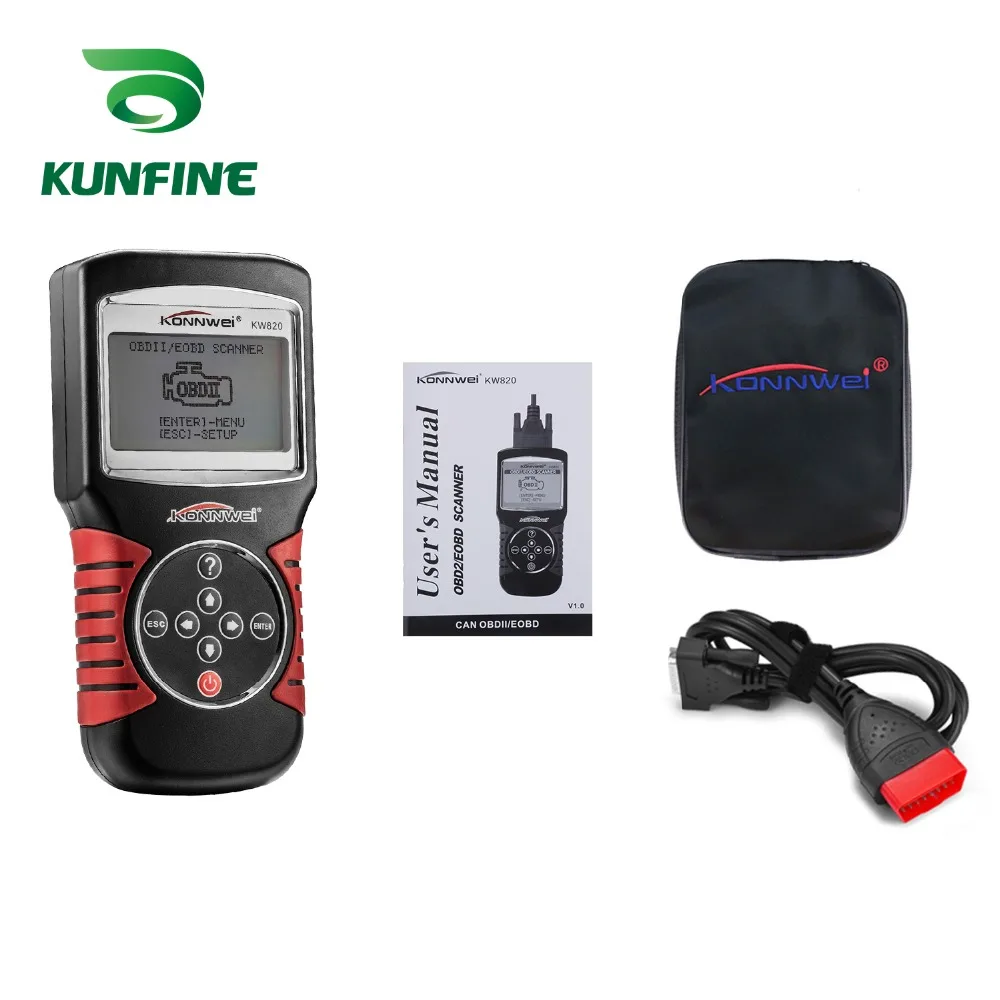 Автомобильный сканер KUNFINE KW820 EOBD диагностический OBD2 для автомобиля OBDII инструмент