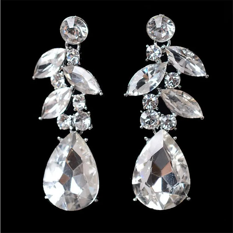 CC Ювелирные наборы серьги Crystal ожерелье Капля воды Обручальное Свадебные