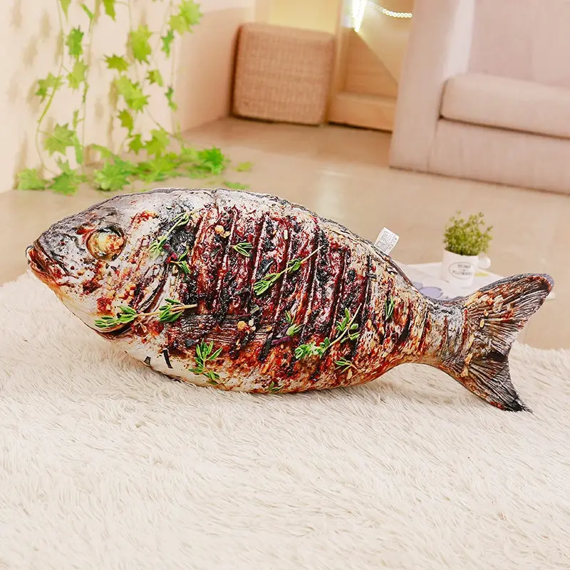 Yellow croaker 1 шт., плюшевая подушка для моделирования еды, плюшевая подушка, жареная, присоска, свинья, креветка, мясо, саура, окунь, подушка, креативные подарки, украшение - Цвет: Yellow croaker