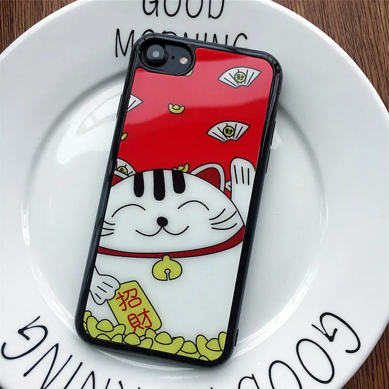 Tmalltide милый мультфильм Фортуна Cat Lucky TPU чехол для iPhone 6 S плюс противоударный Iphone