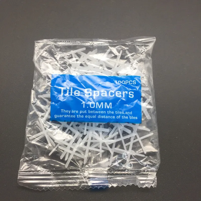 100pcs Tile Spacer Cross Plastic 1.0mm Tiling Ceramic Tilers Plumbers White |