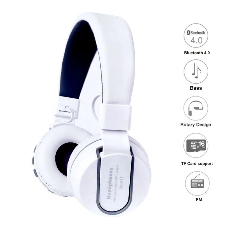 Беспроводные Bluetooth 4 0 наушники со слотом для TF карты стерео FM радио проводные