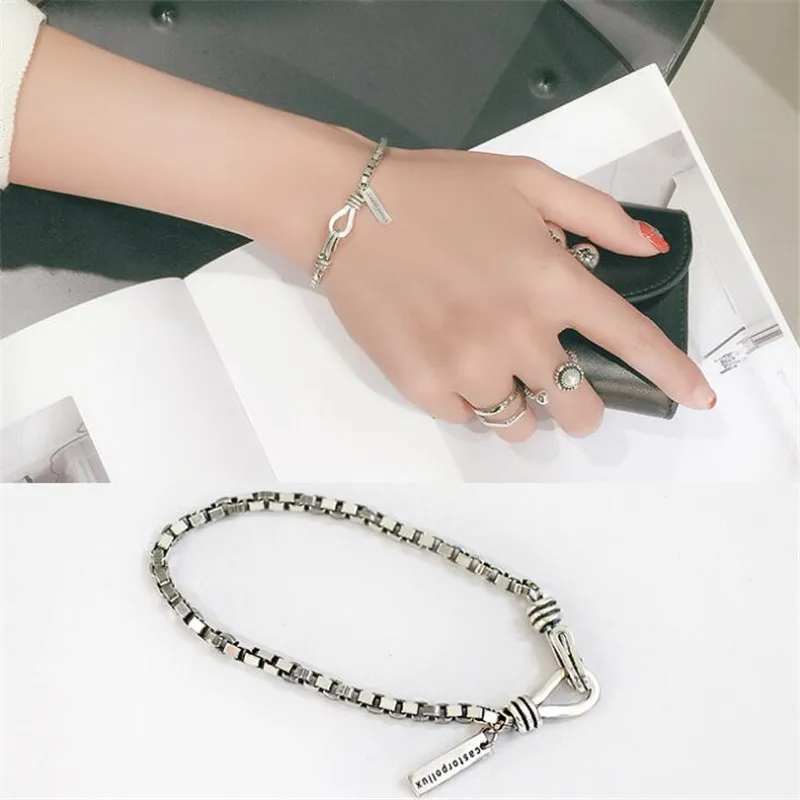 

ying Vahine Authentic 925 Sterling Silver Jewelry 2.8mm Box Chain Bracelets for Lovers Couple Bracelet Valentines Gift