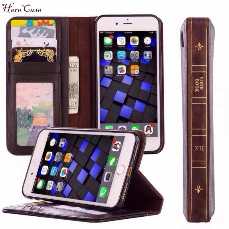 Cosplay винтажная кожаная книга Гарри Поттера бумажник чехол для iPhone X IPHONE 8 Plus