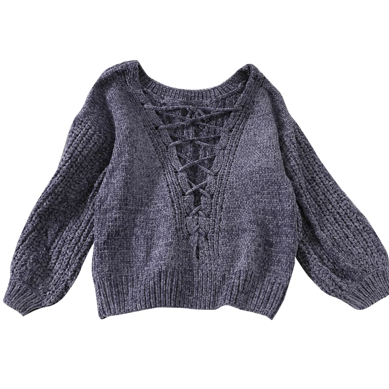 2019 новые модные женские свитера Повседневный свитер сексуальный strappy вязать