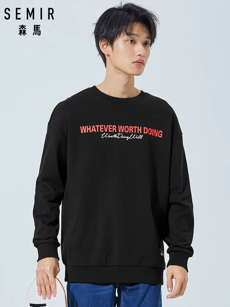 SEMIR мужская толстовка с принтом мягкий хлопковый Мужской пуловер графикой