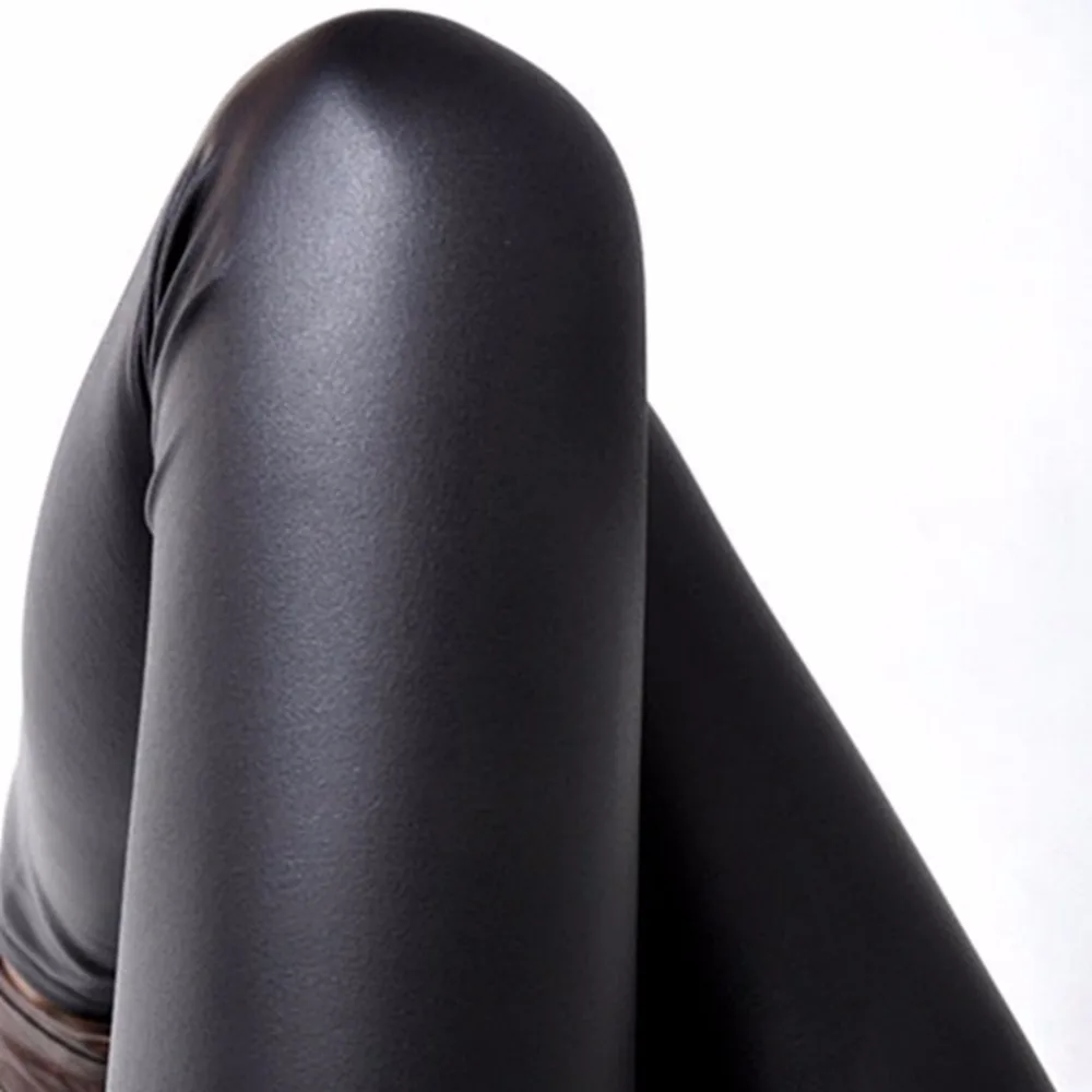 Черные женские Леггинсы искусственная кожа высокого качества тонкие леггинсы