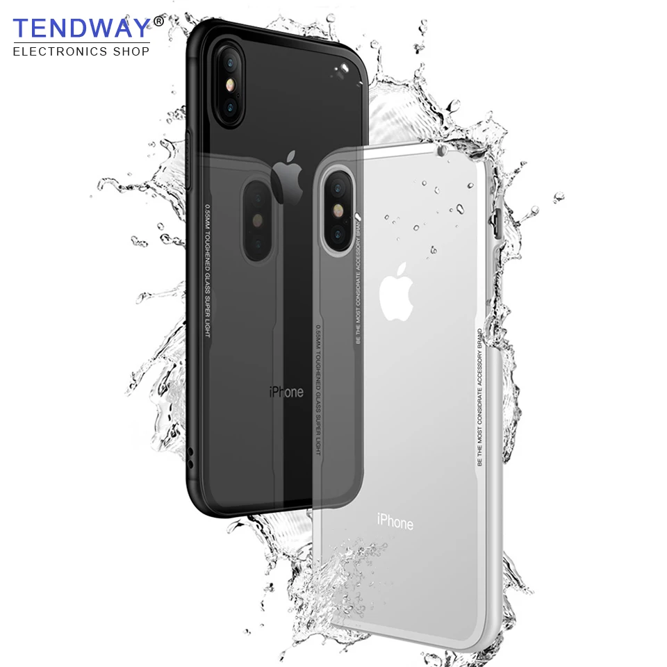 Tendway Transparent Phone Cases For iphone 7 8 X Clear Glass Case Cover for 5 6 Protector Mobile Accessories 2020 | Мобильные
