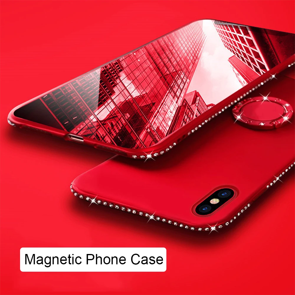 Роскошный блестящий чехол для телефона с бриллиантами iPhone XR X XS Max мягкий из ТПУ