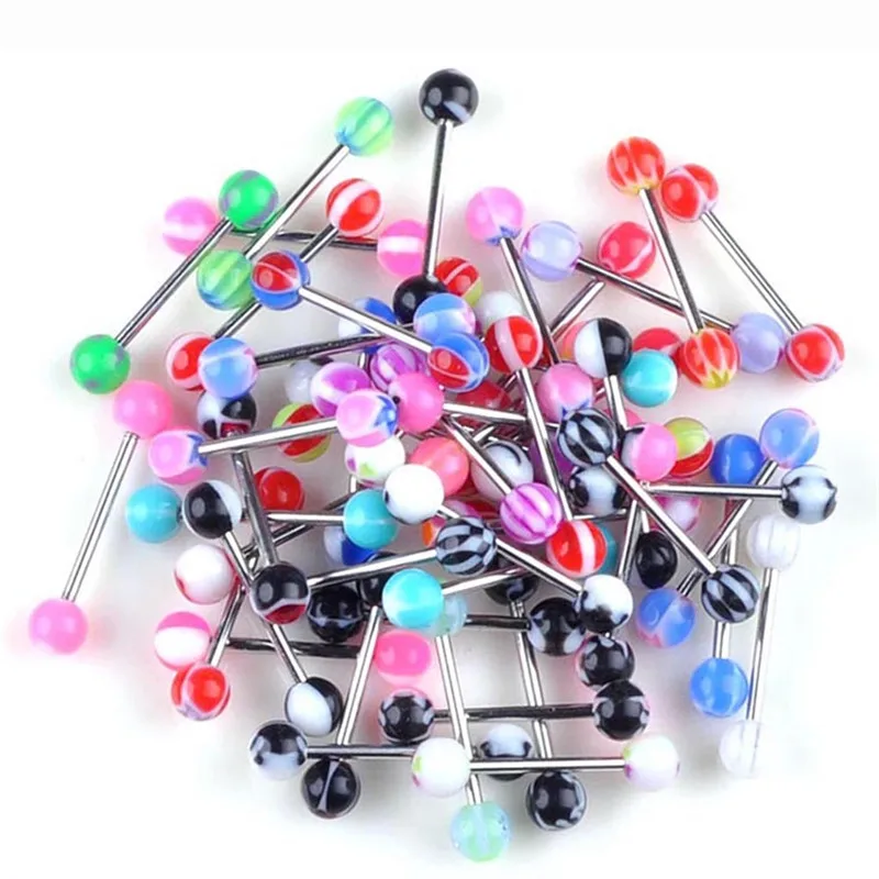 Оптовая продажа 20 шт./лот хирургические акриловые кольца из нержавеющей стали