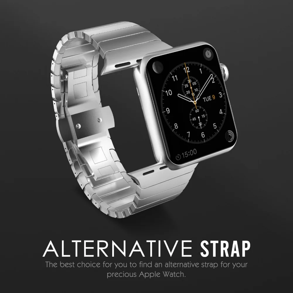 Ремешок из нержавеющей стали для Apple watch band 4 44 мм 40 42 38 металлический браслет