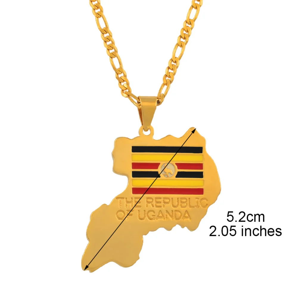 Золотое ожерелье с подвеской для женщин и мужчин национальным флагом #