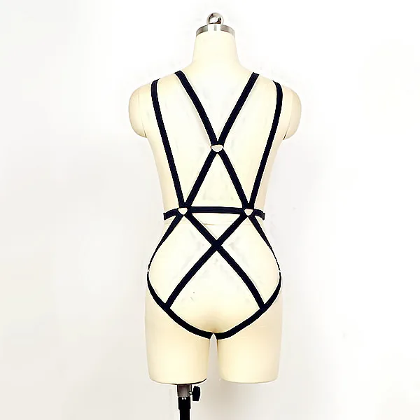 Сексуальная Женская Черная обвязка для тела нижнее белье Корсеты с сексуальными