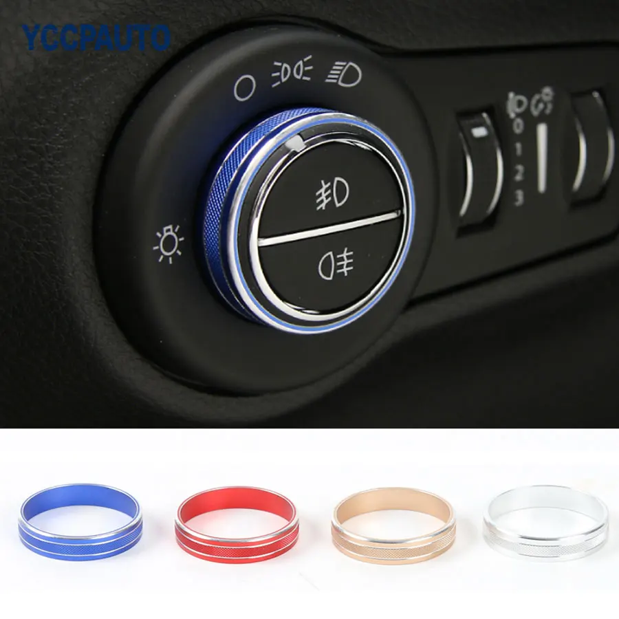 

Автомобиль-Стайлинг для Jeep Compass 2017 украшение для переключателя фар наклейка отделка интерьера аксессуары кольца 1 шт. алюминий