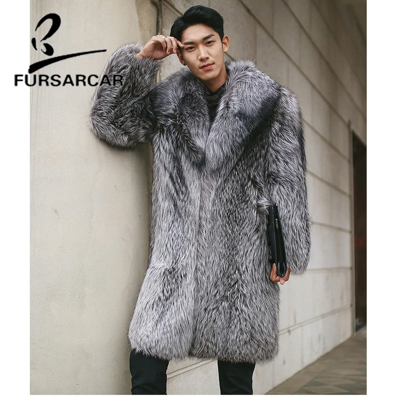 Новинка 2021 модное пальто FURSARCAR из натурального меха для мужчин зимняя длинная