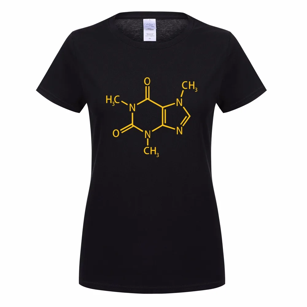 Omnitee женские кофеин молекулярная формула футболки костюмы Топы хлопковая