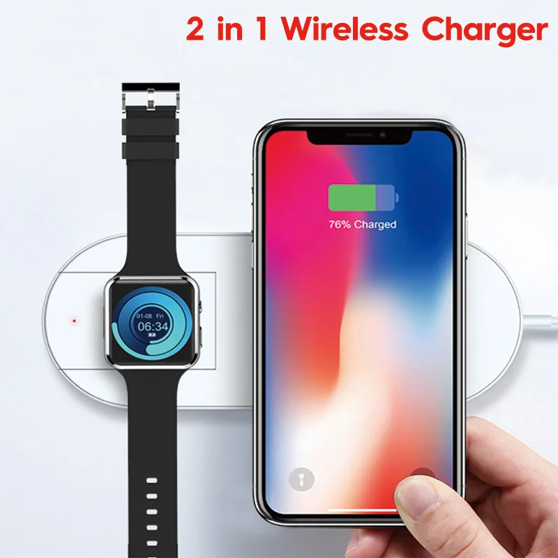 RAXFLY 3 в 1 Беспроводное зарядное устройство для Apple iPhone 8 X Xr XS Max Watch зарядное устройство для мобильного телефона AirPods быстрое зарядное устройство USB адаптер беспроводная зарядка для iphone xs 8 plus - Тип штекера: 2 in 1 Charger