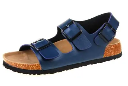 blue 2 FeiYiTu/Новые летние пляжные сандалии пробковые повседневные мужские сандалии с пряжками обувь на День святого Валентина Размеры 35-44, черные, белые, коричневые, бежевые - Цвет: blue 2