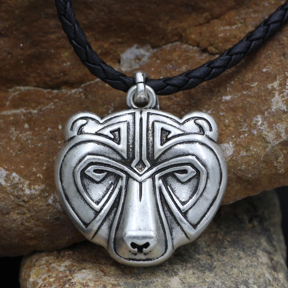 Викинг медведь ожерелье с подвеской в форме головы кельтские украшения