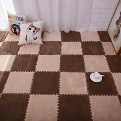 Ковер для спальни полный магазин комната квадратный пазл плюшевый толстый прикроватный пол моющийся пенный комбинированный коврик-31