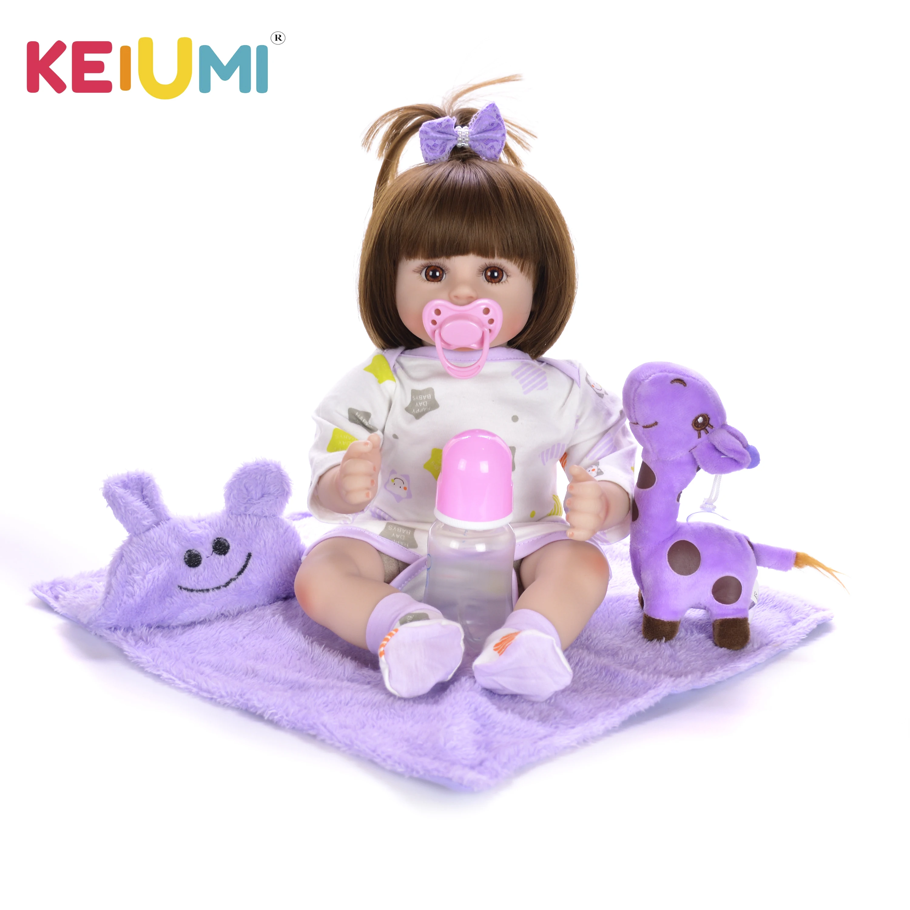 KEIUMI Реалистичная кукла Reborn 18 &quotМягкая силиконовая виниловая Кукла Baby Doll Девушка