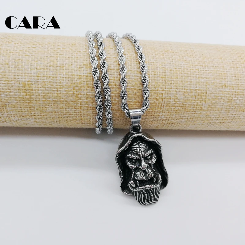 Мужская подвеска CARA винтажная серебряная модная gothetic apes ювелирное изделие