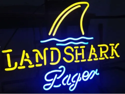 

Стеклянная неоновая светосветильник вывеска Landshark на заказ