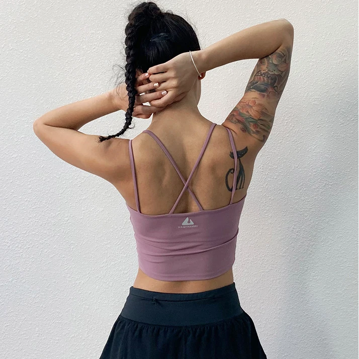 Женские Strappy Tight Fit похудения супер мягкие хорошо тянется груди лифтинг животик управление тренировки Фитнес безрукавки для женщин с Padds