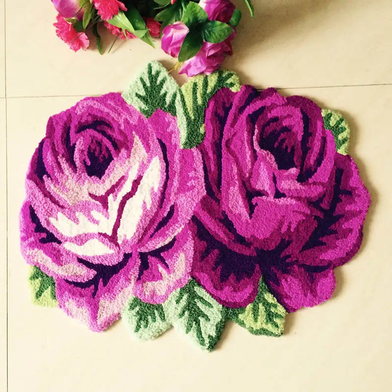 Бесплатная доставка ручной работы 2 rose art коврик для спальни/прикроватные