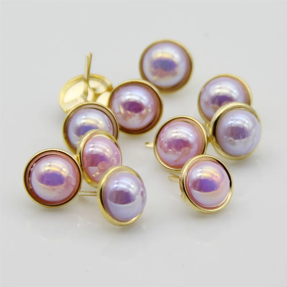 Light Purple 20 шт большой красочный Жемчуг Brads Металл золото Скрапбукинг Украшение Декор DIY ремесла аксессуары ручной работы фотоальбом застежка - Цвет: Light Purple
