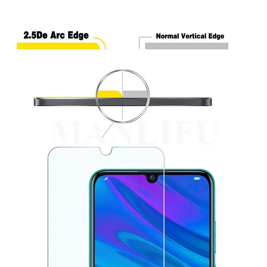 2 шт./лот 2.5D Закаленное стекло P Smart 2019 Защитная пленка для экрана Huawei Φ 6 21