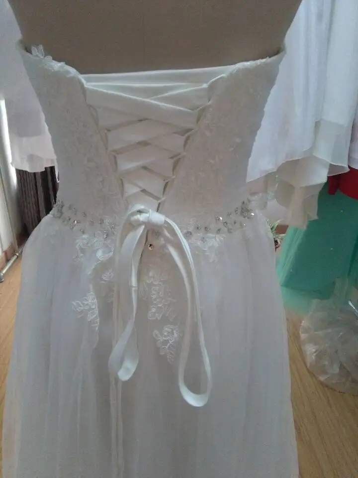 Vestidos De Novia индивидуальный заказ белый/слоновая кость шифон Милая Бисероплетение