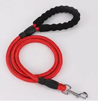 red without Spring Толстая нейлоновая собачья веревка для средних и больших собак твердый контроль поводок Взрывозащищенная металлическая пряжка Pitbull золотой ретривер аксессуары - Цвет: red without Spring