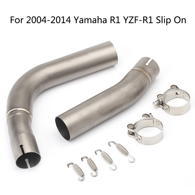 

Left Right Mid Pipe for Yamaha R1 YZF-R1 2004-2014 Motorcycle Stainless Steel Middle Pipe Slip On 51 mm Escape Muffler